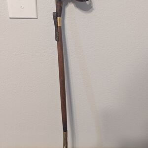 Vintage Carved Elephant Wooden Head Long  Shoe Horn